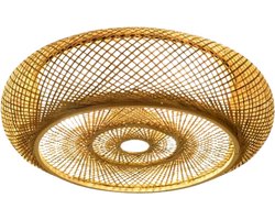 Bamboe Plafondlamp – Handgeweven Rotan Hanglamp – Ø40 cm – Japanse Stijl – Plafonnière - Duurzaam – Japandi - Rustiek – Geschikt voor Woonkamer, Hal en Slaapkamer – Vintage Look