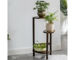 Bamboe Plantenstandaard - Plant Stand 3 Laags - Plantentafel Hoek Plantenrek voor Binnen, Balkon en Slaapkamer - Plantenhouder en Display Plank - 75 cm hoog