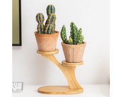 Bamboe Plantenstandaard - Plantenrek voor Binnen - 2 Laags - Organiser