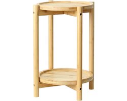 Bamboe plantenstandaard van premium kwaliteit - 2-laags houten standaard voor planten met een diameter van 31 cm