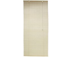 Bamboe rolgordijn - beige - 100 x 180 cm - oprolbaar - hout - tegen inkijk - opbouw