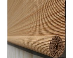 Bamboe Rolgordijn - Niet-transparant Gordijn - Zonlicht Filteren - Brede Bamboe Strips - 70x80 cm - Natuurlijk