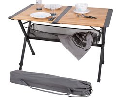 Bamboe Roltafel 110x70cm met Opbergnet en Compact Transport