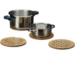 Bamboe ronde onderzetters - 4 stuks - hout