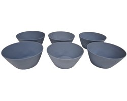 Bamboe schaal blauw set van 6