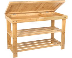 Bamboe Schoenenrek met Opbergbank en Lade