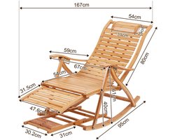 Bamboe Schommelstoel – Schommelstoelen - Schommelstoel Volwassenen - Draagbaar - en Opvouwbaar - Relaxfauteuil - Lounge Stoel - 200kg Capaciteit