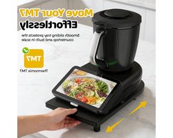 Bamboe schuifbord voor Thermomix TM7 met wielen, lichtgewicht en antislip rubberen voeten voor eenvoudig gebruik en optimale stabiliteit