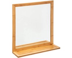 Bamboe spiegel met opbergplank