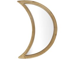 Bamboe Spiegeltje - Maan - Naturel - Handgemaakt - 30 x 13 cm