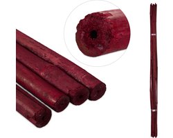 bamboe stokken set van 25 - 120 cm - 10-12 mm Ø - klimplanten - tuin - rood