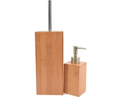 Bamboe toiletborstel met zeepdispenser