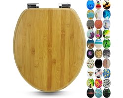 Bamboe Toiletbril met Softclose en Houtlook - Donkerbruin