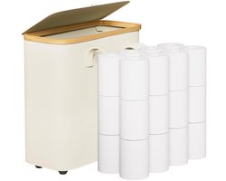 Bamboe Toiletpapier Opbergmand - 30 Liter - Stof- en Vochtbestendig - Multifunctioneel