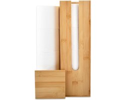 Bamboe toiletpapierhouder - reserverolhouder - staande wc-rolhouder - 1 stuk - bruin - bamboe - compact