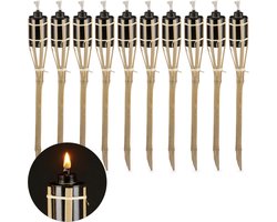 Bamboe - Tuinfakkels - Incl lont - Navulbaar - 10 stuks - 60cm