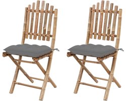 Bamboe Tuinstoelen - Eetkamerstoelen Terrasstoelen - Buiten Eten Ontspannen - Inklapbaar Weerbestendig - 50 x 42 x 92 cm