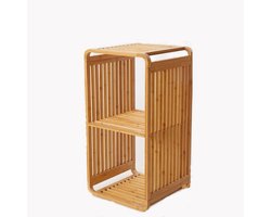 Bamboe vakken kastje - badkamerkast - vakkenkast - schoenenkast - kubuskast - 2 Kubus Bamboe vakken kastje - 3 Laags