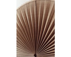 Bamboe waaier Bruin Extra Large | Bamboo wanddecoratie | Muurdecoratie waaier met kwastjes | Interieur eyecatcher | Japandi stijl