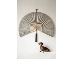 Bamboe waaier Extra Large | Bamboo wanddecoratie | Muurdecoratie waaier met kwastjes | Interieur eyecatcher | Japandi stijl