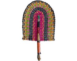 Bamboe Wanddecoratie Ventilator - Boho Geweven Decoratie - Woonkamer Aankleden - Handgeweven Zeegras - 39 cm - Natuurlijk Bruin