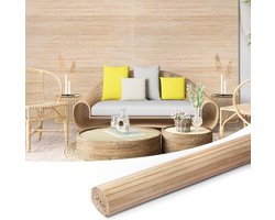 Bamboe Wandpaneel, Natuurlijke Bamboe Interieur Decoratie, Flexibele Hernieuwbare Paal Wrap Lambrisering voor Woonkamer en Slaapkamer, 122 x 244 cm, Gecarboniseerd