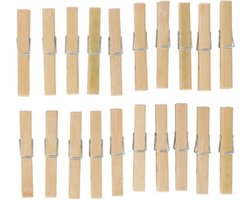 Bamboe wasknijpers - 20x - hout - 9 cm