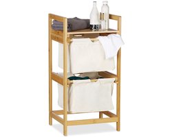 Bamboe wasmand - was sorteren - landelijke stijl - 1 stuk - polyester - 73 x 37 x 33 cm