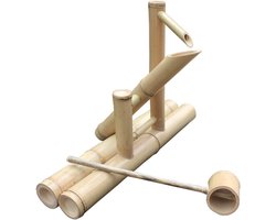 Bamboe Waterornament - Japanse Fontein - Tuin Decoratie - Handgemaakte Natuurlijke Stijl - 65 cm Lengte - Bamboe