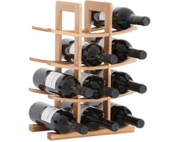 Bamboe Wijnrek - Geschikt voor 12 flessen - 30x16x42 cm