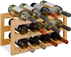 Bamboe Wijnrek - Voor 12 flessen - Stijlvol en Praktisch - 1 stuk