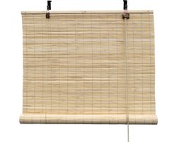 Bamboebaas® bamboe rolgordijn Fedde - Naturel - 140x220 cm - Natuurlijke look - Zonwerend - Duurzaam bamboe - Lichtdoorlatend - Geschikt voor binnen en buiten - Eenvoudige montage