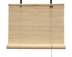 Bamboebaas® bamboe rolgordijn Luca - Naturel - 140x180 cm - Natuurlijke look - Zonwerend - Duurzaam bamboe - Lichtdoorlatend - Geschikt voor binnen en buiten - Eenvoudige montage