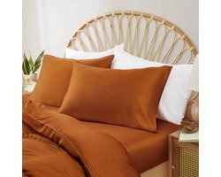 Bamboebaas® premium bamboe kussenslopen - Almond orange - 40x80 cm - 2 stuks - 100% biologisch bamboe - Antibacterieel - Hypoallergeen - Zijdezacht - Thermoregulerend