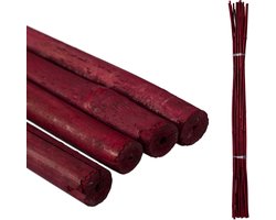 bamboestokken set van 25 - 105 cm - decoratie - plantensteun - donkerrood