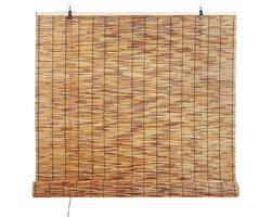 Bamboo rolgordijnen - Natuurlijke zonwering - Privacy creëren - Handgeweven materiaal - 90-160 cm breed - Gecarboniseerd