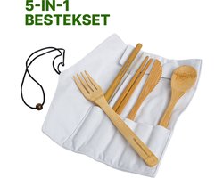 Bamboovement Bamboe Bestekset - Herbruikbaar Reisbestek & Camping Bestek - Houten Bestek - 100% Plasticvrij