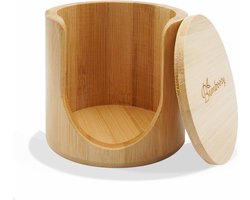 Bamboozy Losse Bamboehouder voor Wasbare Wattenschijfjes Herbruikbare Wattenschijfjes Houder - Wattenschijfjeshouder - Bamboe Wattenschijfjeshouder