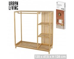 "BAMBOU & CO" BAMBOE GARDEROBE MET 3 PLANKEN 120X47.5XH128CM