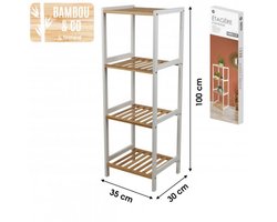 "BAMBOU & CO" Bamboe rek met 4 niveaus - 35 x 30 x H100 cm
