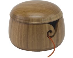 Bamdura Bamboe Yarn Bowl - met deksel - Garenhouder - Wol dispenser
