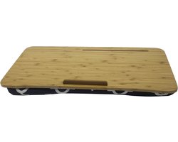 Bamdura laptopkussen bamboe - schoottafel Tablet / Ipad - laptoptafel – laptray | Navy Blue