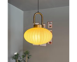 Bamyum Elegant Glazen Enkele Kroonluchter Retro Wit Hanglamp