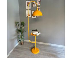 Bamyum Geel Dienblad Beweegbaar Hoofdbord Moderne Vloerlamp