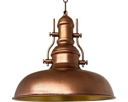 Bamyum Hanglamp Nota Ø31 cm, Geborsteld Messing Vintage Hanglamp Eettafel Woonkamer, Hanglamp Industrieel Stijl