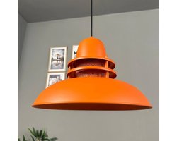 Bamyum Hanglamp Vuurtoren Pendellamp Oranje Lamp Ø34 cm Vintage Hanglamp, E27 Fitting