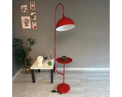 Bamyum Moderne Decoratieve Metalen Rood Staande Lamp Met Beweegbaar Hoofdeinde