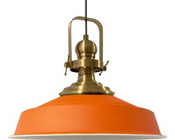 Bamyum Plafondlampen Metaal E27 Hanglamp Armatuur Lichtkap Industriële Retro Lampenkap - Oranje