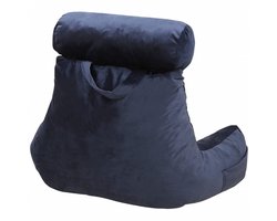 Bananair - Leeskussen voor in bed - Zitkussen - Fluweel - Nachtblauw - 65 x 80 cm