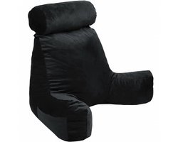 Bananair - Leeskussen voor in bed - Zitkussen - Fluweel - Zwart - 65 x 80 cm